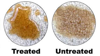 Results of treated and untreated with scotch guard