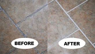 Before and after tile cleaning